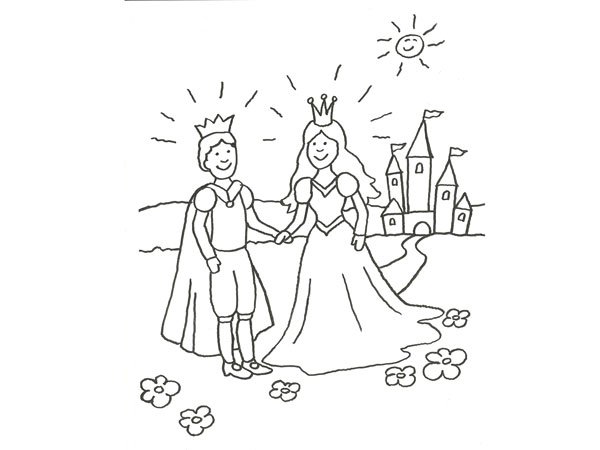 Imagenes de princesas y principes para colorear - Imagui