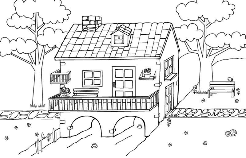 Introduzir 53+ imagem dibujos de casas para colorear