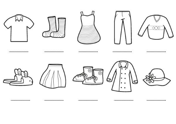 sensibilidad utilizar Diálogo Prendas de ropa: dibujos para colorear e imprimir