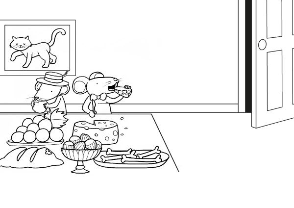 Variante Fontanero alondra El ratón de campo y el ratón de ciudad: dibujo para colorear e imprimir