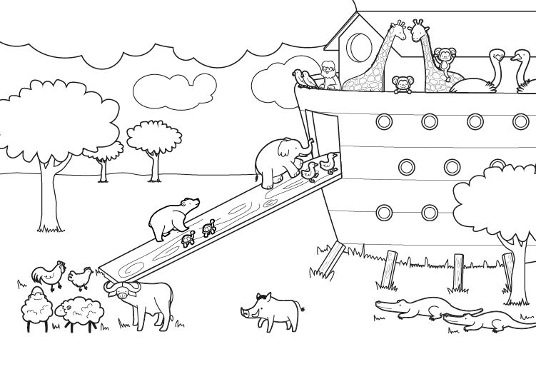Arca de Noé: dibujo para colorear e imprimir