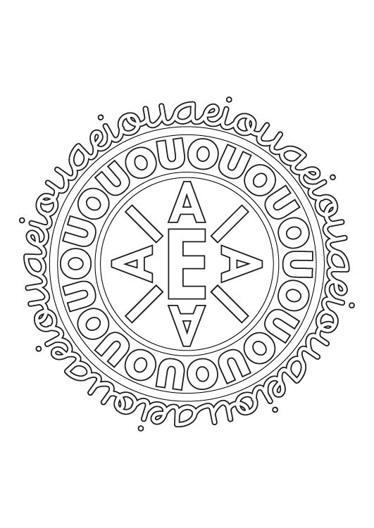 Mandala de letras: dibujo para colorear e imprimir