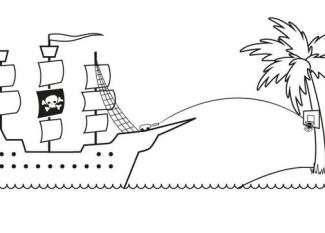 Barco pirata: dibujo para colorear e imprimir