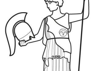Estatua de diosa griega: dibujo para colorear e imprimir