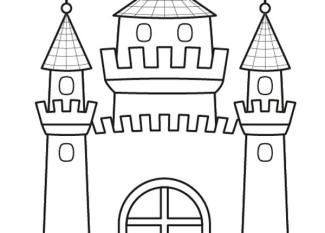 Castillo de princesa: dibujo para colorear e imprimir