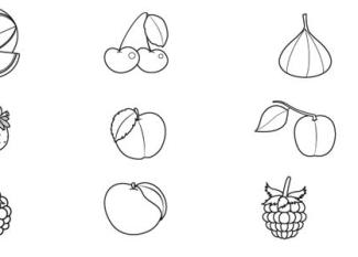 Frutas de verano: dibujo para colorear e imprimir