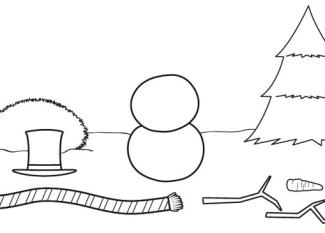 Muñeco de nieve desnudo: dibujo para colorear e imprimir
