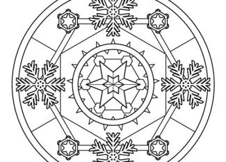 Mandala de invierno: dibujo para colorear e imprimir