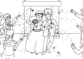 Una bonita boda: dibujos para colorear e imprimir
