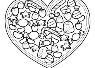 Corazón para el día de la madre: dibujo para colorear e imprimir