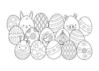 Conejo de Pascua escondido: dibujo para colorear e imprimir
