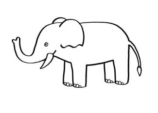 Un elefante: dibujo para colorear e imprimir