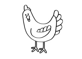 Una gallina: dibujo para colorear e imprimir