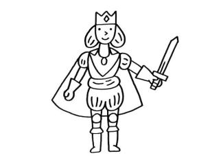 Príncipe con espada: dibujo para colorear e imprimir