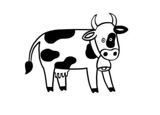 Vaca: dibujo para colorear e imprimir