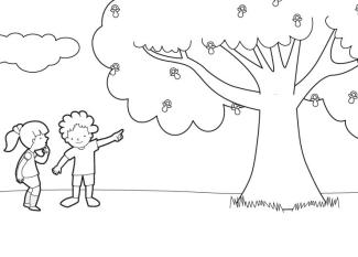 El árbol de los chupetes: dibujo para colorear e imprimir