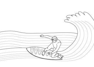 Surf: dibujo para colorear e imprimir
