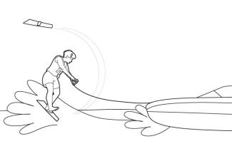 Esquí acuático: dibujo para colorear e imprimir