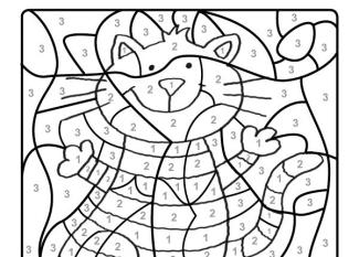Dibujo mágico gato con rayas: dibujo para colorear e imprimir