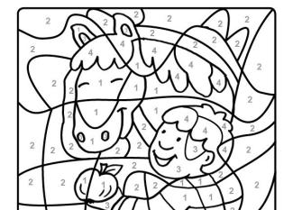 Dibujo mágico de un caballo: dibujo para colorear e imprimir