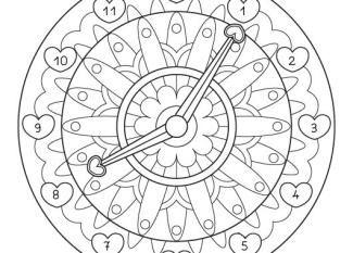 Mandala reloj: dibujo para colorear e imprimir