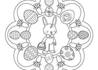 Mandala de Pascua: dibujo para colorear e imprimir