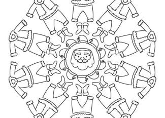 Mandala de Papá Noel: dibujo para colorear e imprimir