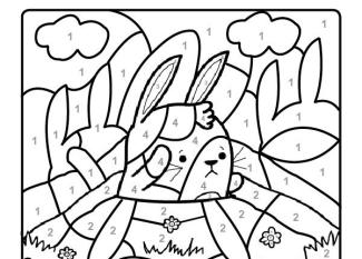 Dibujo mágico de un conejo: dibujo para colorear e imprimir