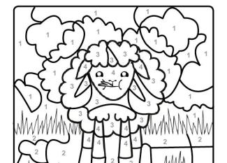Dibujo mágico de una oveja: dibujo para colorear e imprimir