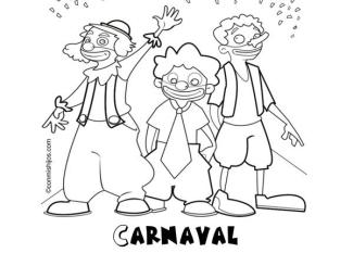 Dibujo de un desfile de Carnaval para pintar con los niños