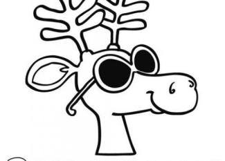 Dibujo de un reno con gafas para colorear