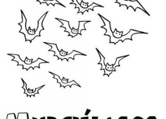 Murciélagos para colorear. Dibujos gratis para Halloween