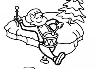 Dibujo de un tamborilero en Navidad para colorear