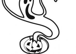 Dibujo de fantasma y calabaza para pintar en Halloween