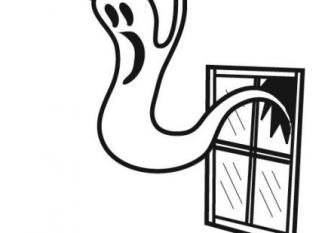 Dibujo para pintar de fantasma entrando por la ventana