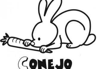 Dibujo de un conejo para imprimir y colorear con los niños