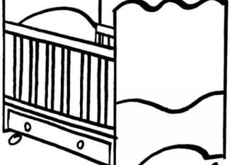 Dibujos de una cuna de bebé para imprimir y colorear