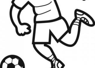 Dibujo de jugador de fútbol para colorear. Dibujos de deportes para niños