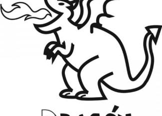 Dibujo para colorear con niños de un dragón