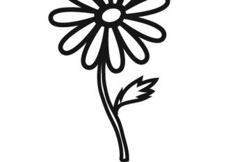 Dibujo de margarita, una flor para imprimir y pintar