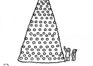 Dibujo infantil de un árbol gigante de Navidad