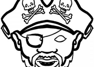 Dibujos de una careta de pirata para colorear en Carnaval