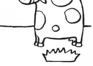 Dibujo de vaca para colorear con los niños