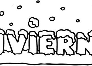 Dibujo infantil gratis para colorear con la palabra invierno