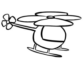 Dibujo gratis de un helicóptero para imprimir y colorear