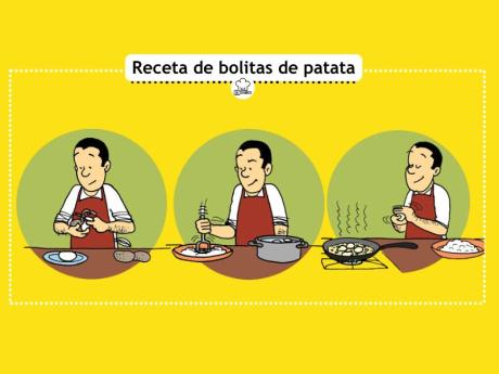 Bolitas de patata para niños. Recetas ilustradas de entrantes