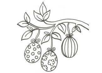 Dibujo de huevos de Pascua para colorear con niños