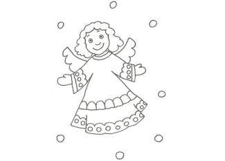 Dibujo de un ángel de Navidad para colorear con los niños