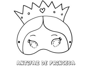 Antifaz de princesa. Dibujos para colorear con los niños