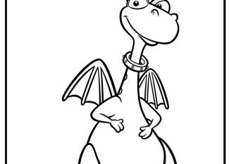 Dibujo de un dragón. Dibujos de Disney para colorear
